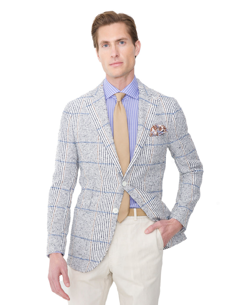 RUSSELL PLAID BOUCLE BLAZER
