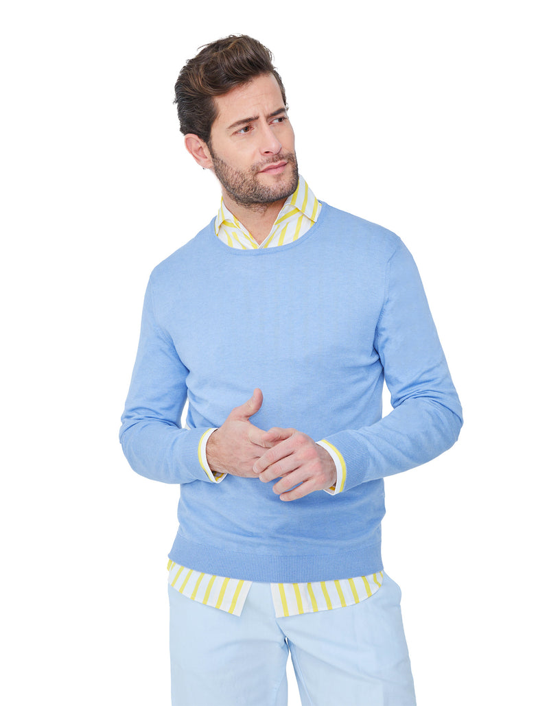 CREWNECK SWEATER WITH TIPPING