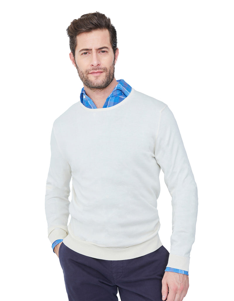 CREWNECK SWEATER WITH TIPPING