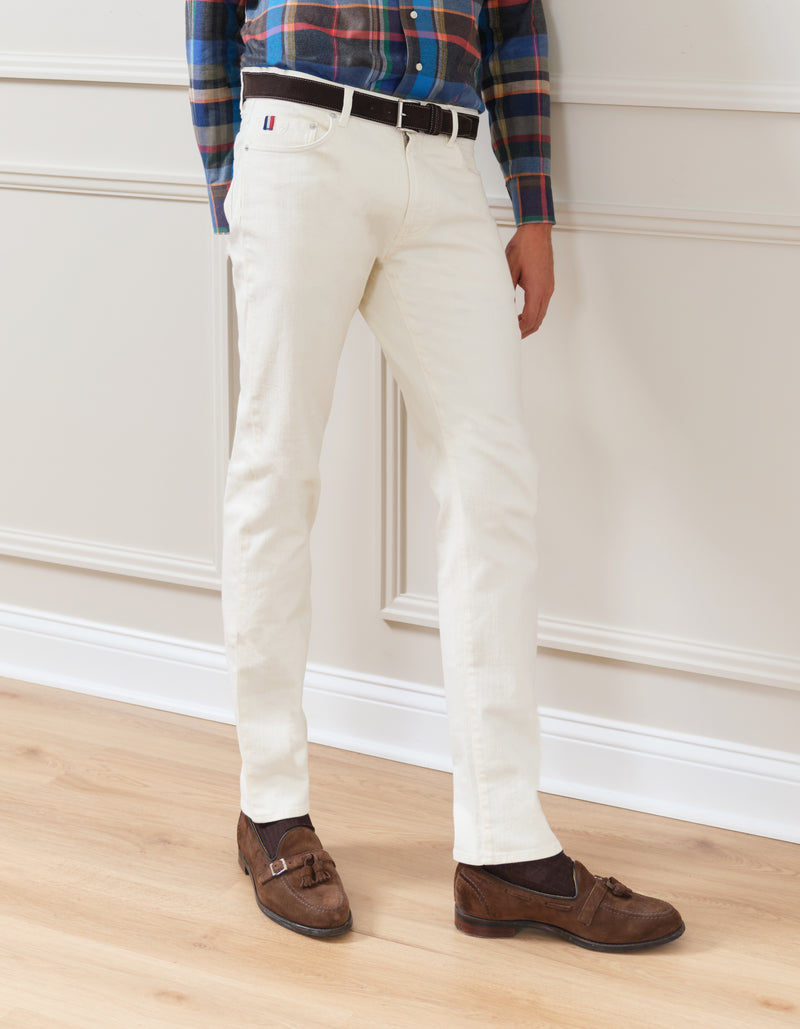 WHITE 5 POCKET JEANS
