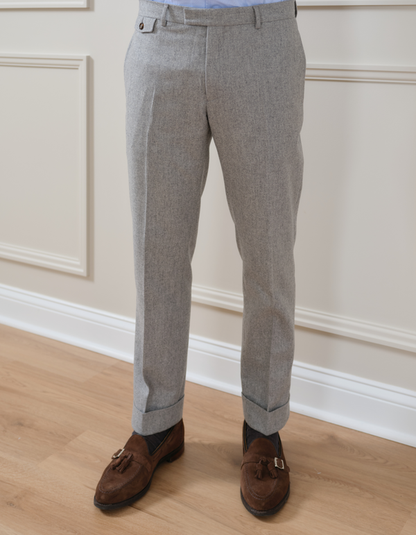 SOLID FLANNEL PLAIN FRONT PANT