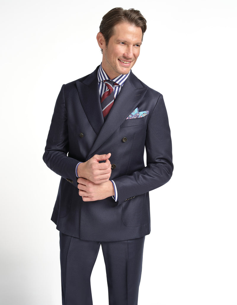 Double Breasted Peak Lapel Blazer & Side-Tab Pants