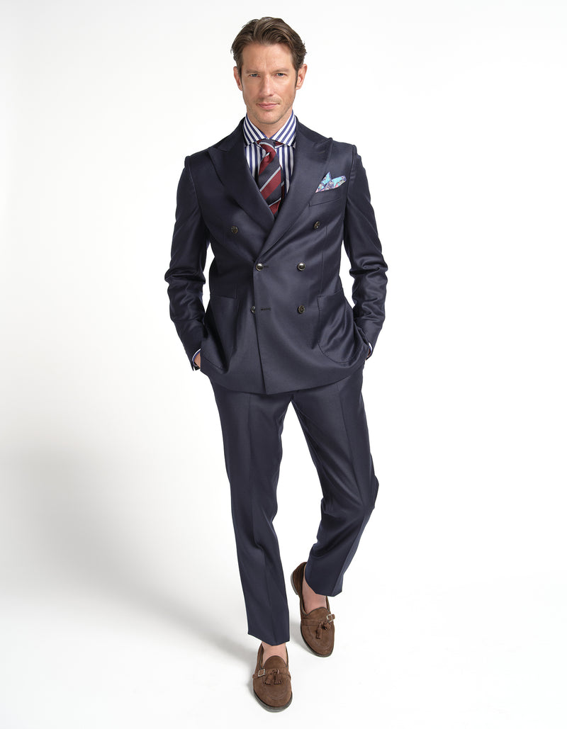 Double Breasted Peak Lapel Blazer & Side-Tab Pants