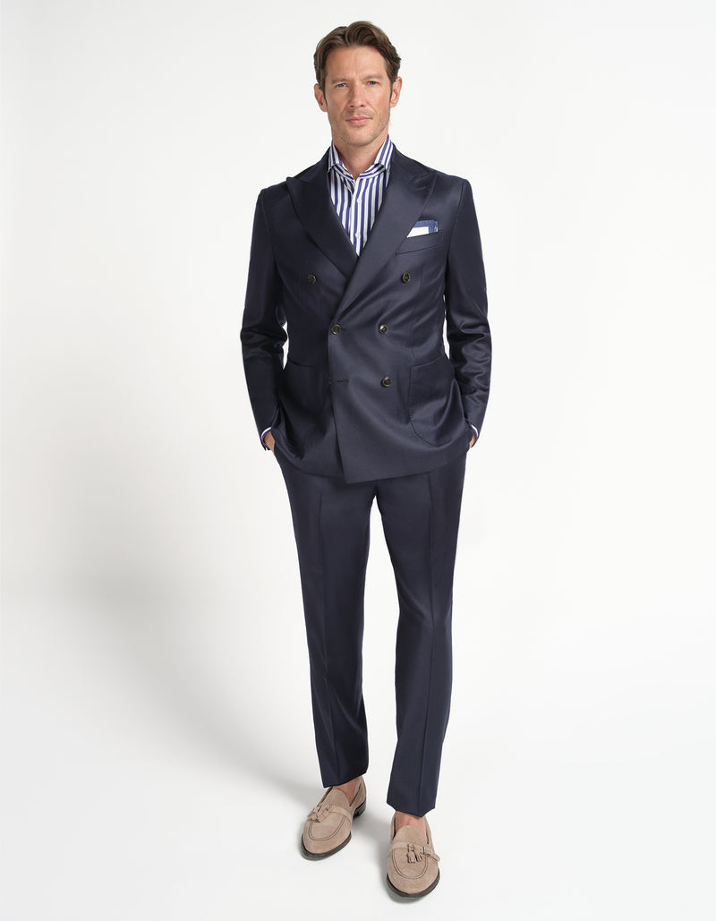 Double Breasted Peak Lapel Blazer & Side-Tab Pants
