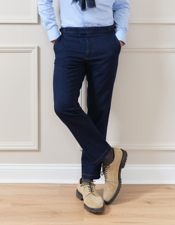 DARK BLUE SIDE TAB JEANS