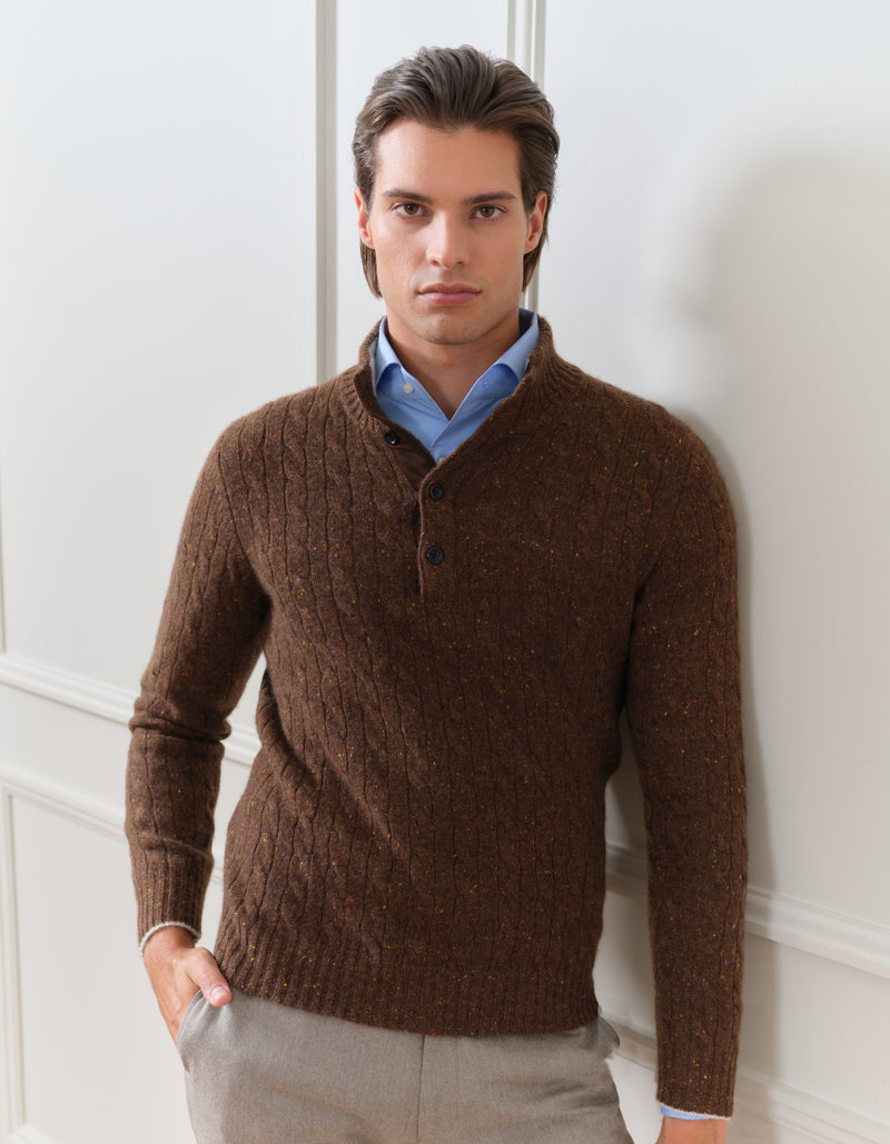 100% ITALIAN CASHMERE CABLE SWEATER