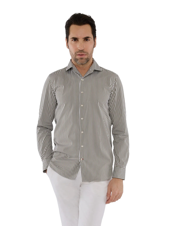 LUXURY POPLIN CANDY  STRIPE FONTELINA SHIRT