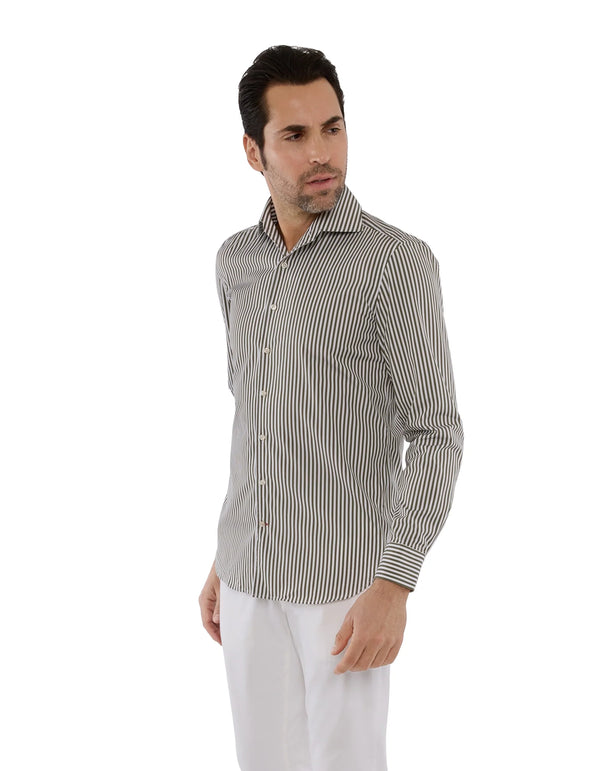 LUXURY POPLIN CANDY  STRIPE FONTELINA SHIRT