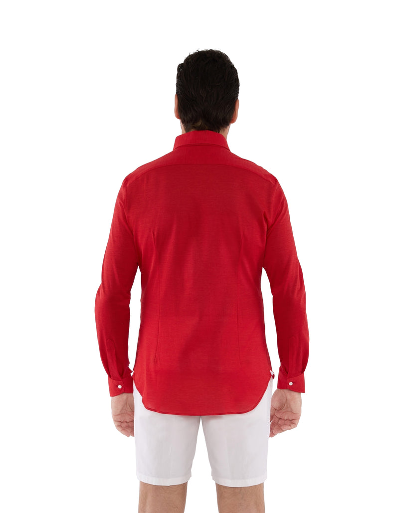 HANDMADE PIQUE KNIT ONE PIECE BUTTON DOWN COLLAR