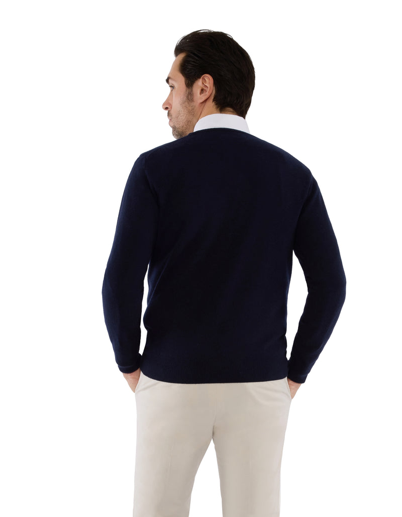 12GG MERINO CASHMERE V-NECK PULLOVER