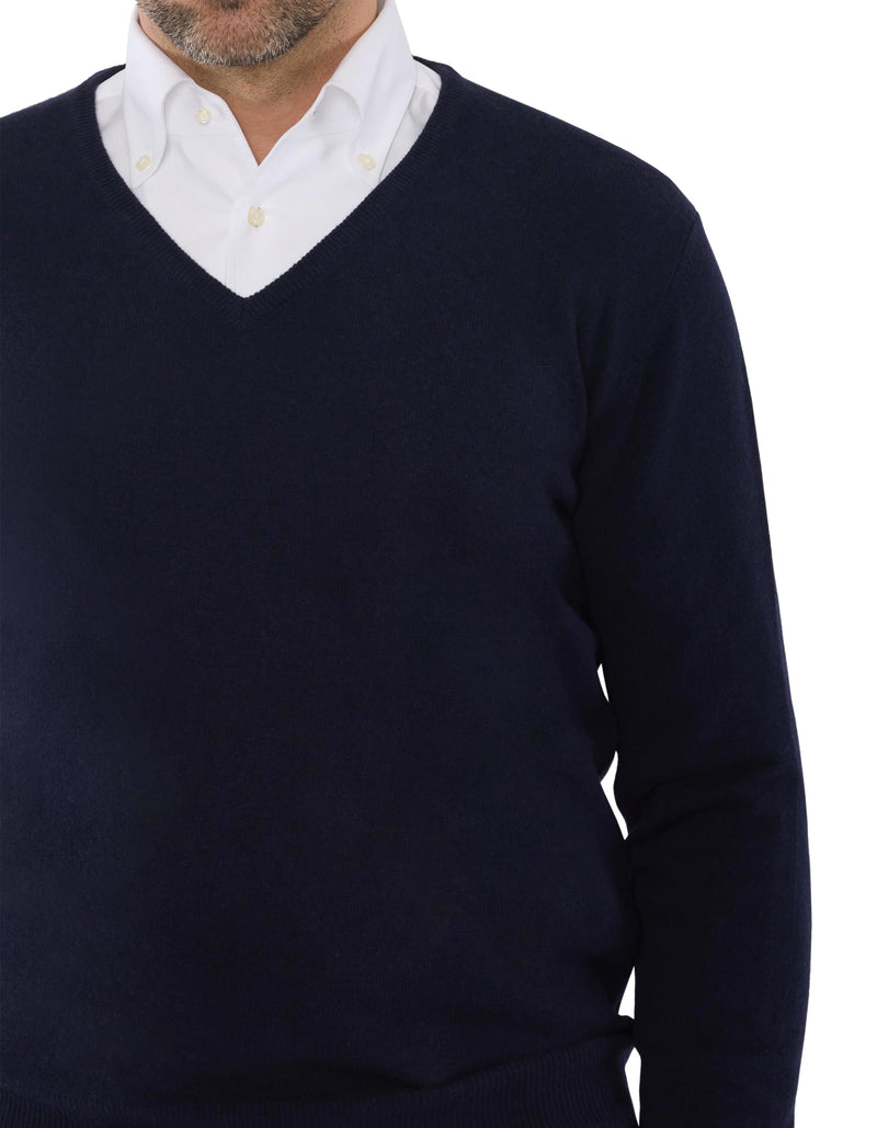 12GG MERINO CASHMERE V-NECK PULLOVER