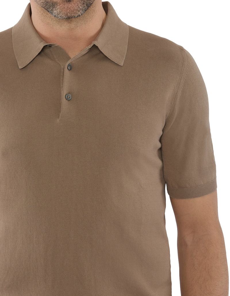 CREPE COTTON POLO WITH FULLY FASHION COLLAR
