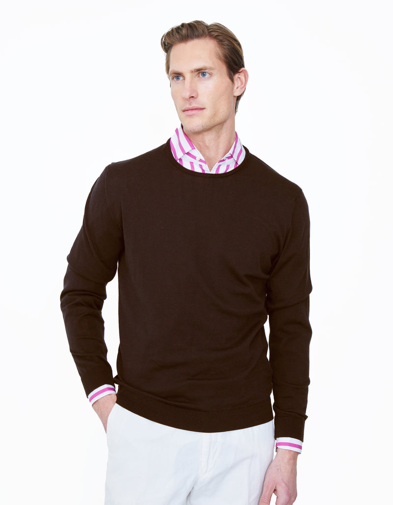 CREWNECK SWEATER WITH TIPPING