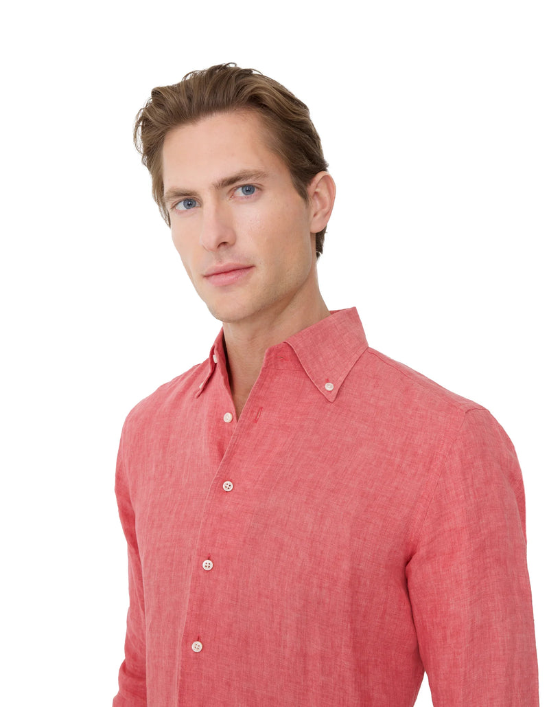 SOLID LINEN ONE PIECE BUTTON DOWN SHIRT