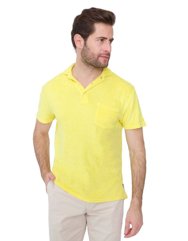 GARMENT DYED TERRY CLOTH POLO