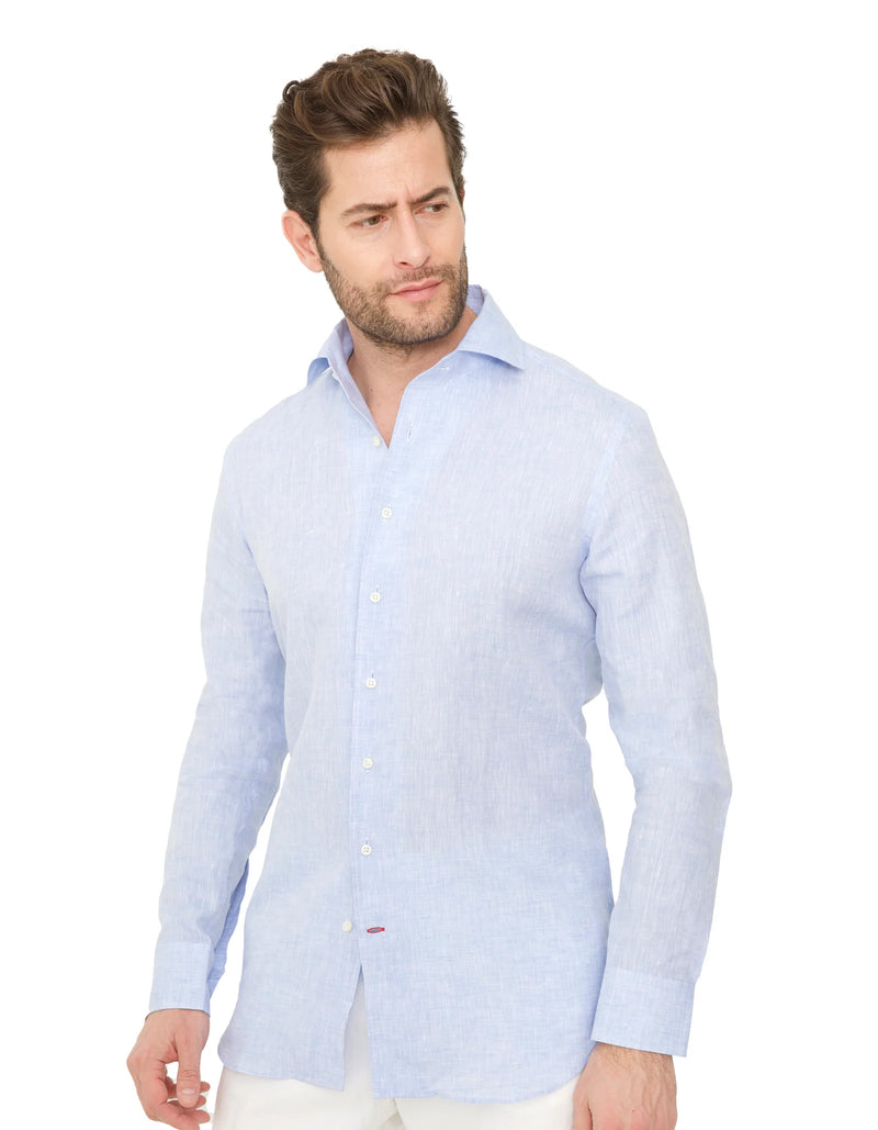 LUXURY LINEN ONE PIECE SPREAD COLLAR SHIRT