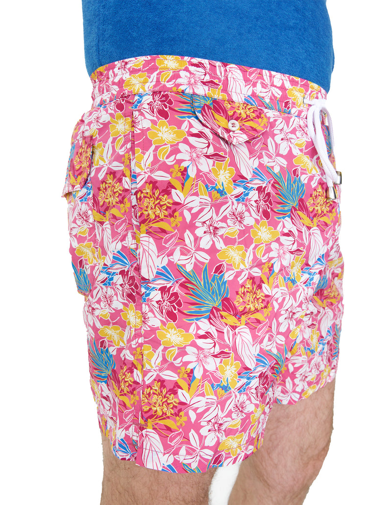 TROPICAL FLOWER PRINTED SWIM SHORTS