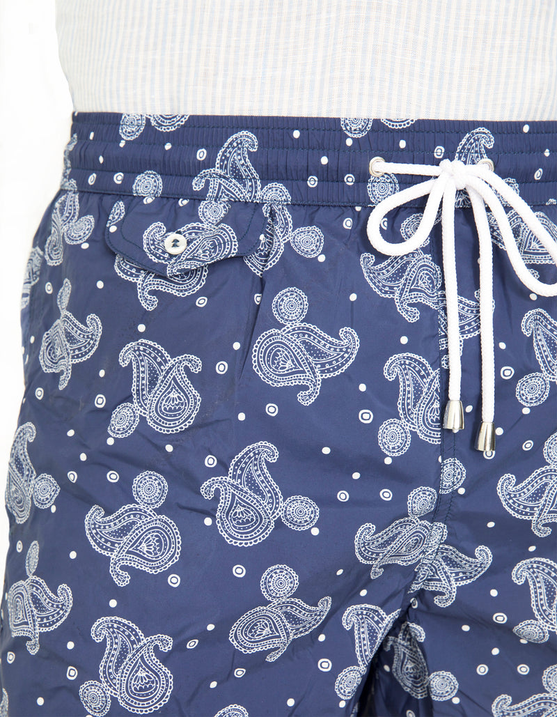 PAISLEY POLKA DOT PRINTED SWIM SHORTS