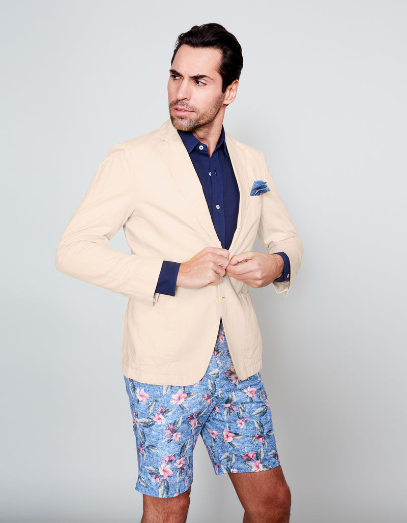 CANNES GARMENT DYE COTTON LINEN BLAZER