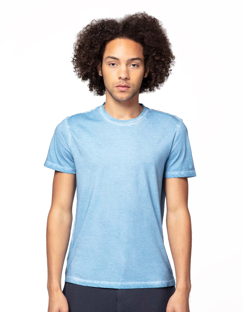 PALE BLUE DELAVE BASIC CREW TEE