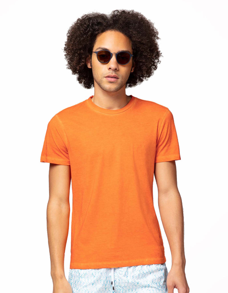 ORANGE DELAVE BASIC CREW TEE