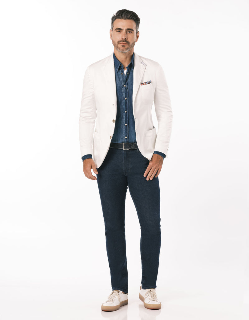 GAREMENT DYE BLAZER WHITE