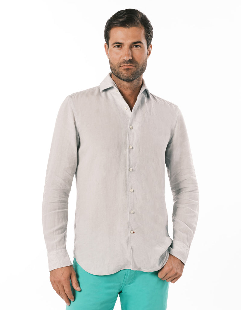 SAHARA WASHED LINEN SHIRT LT GREY