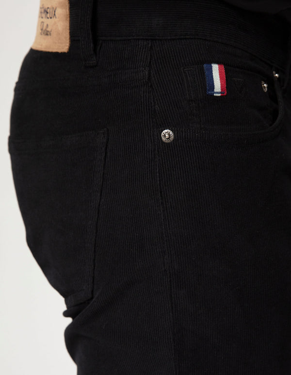 CREMIEUX FADED BLACK GRIMAUD CORDUROY PANTS