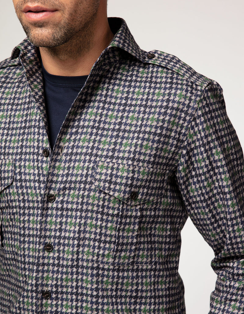 WASHED TWEED FLANNEL WORK SHIRT