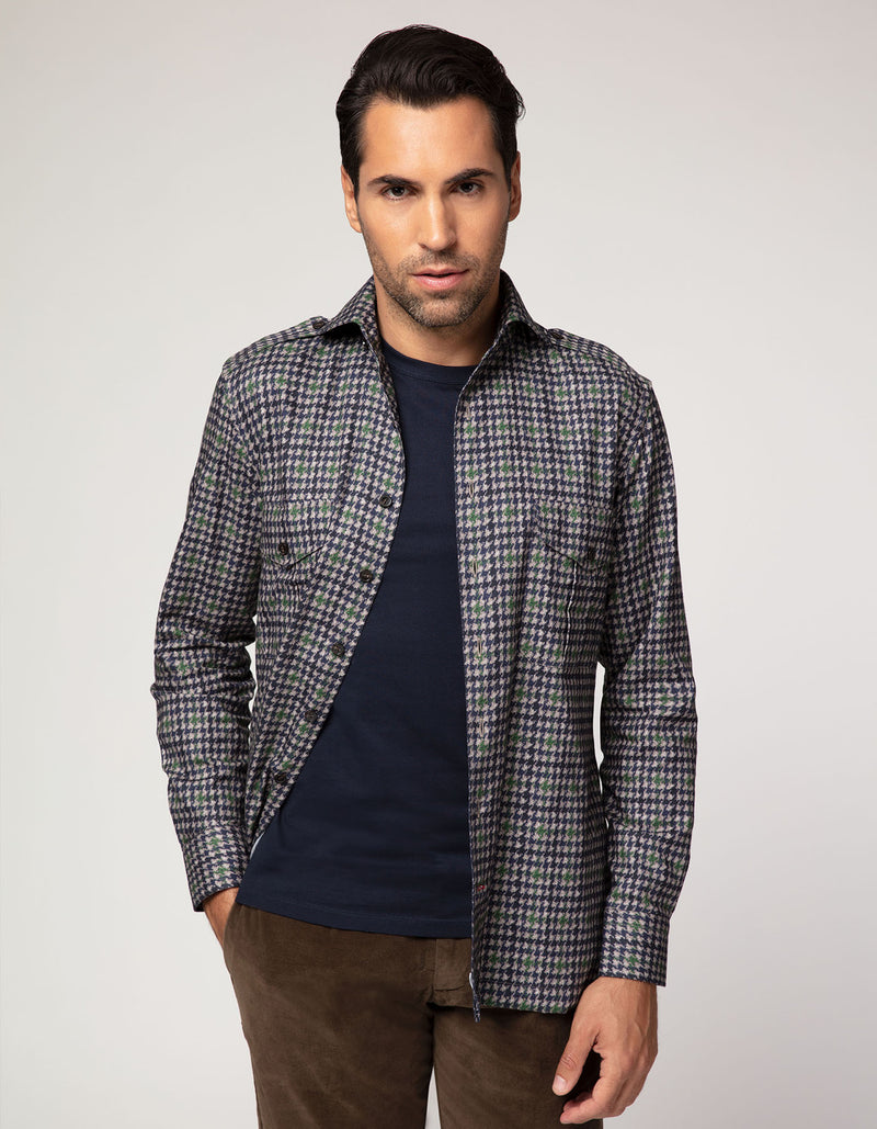 WASHED TWEED FLANNEL WORK SHIRT