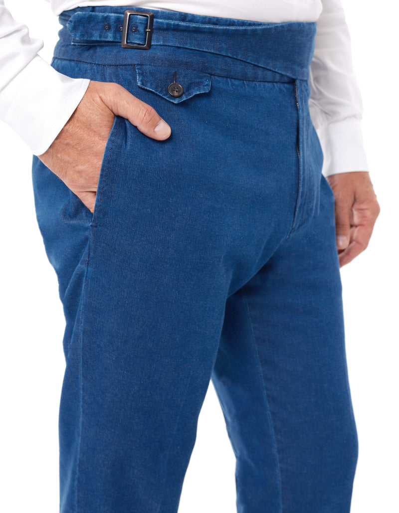 COTTON CASHMERE TRUE INDIGO GHURKA PANTS
