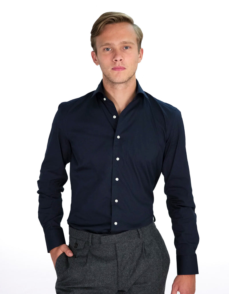LUXURY SATIN STRETCH ONE PIECE BUTTON DOWN COLLAR SHIRT