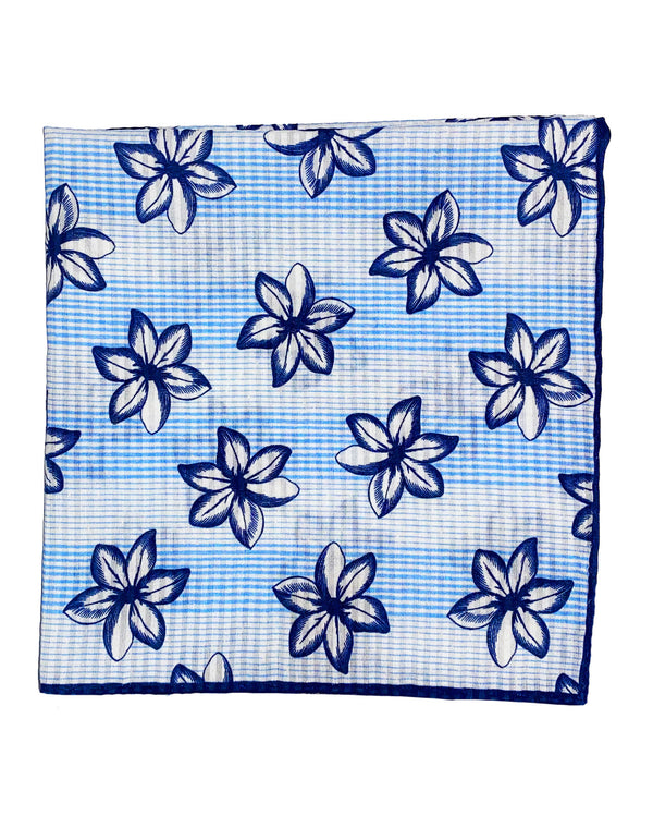 COTTON SILK SEERSUCKER POCKET SQUARE