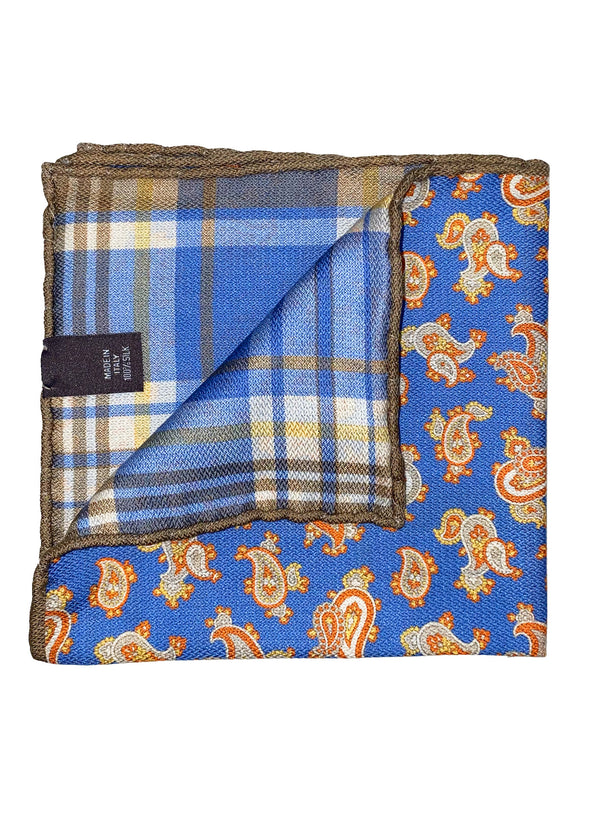 DOUBLE SIDED PRINTED SILK POCKET SQUARE