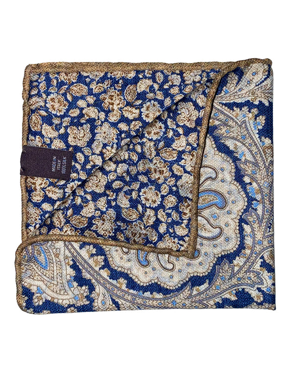 DOUBLE SIDE PRINTED SILK POCKET SQUARE