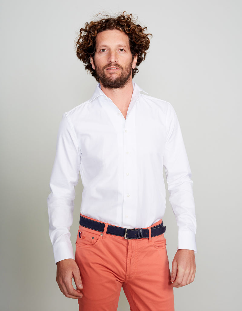 ORGANIC COTTON TWILL SPREAD COLLAR SHIRT