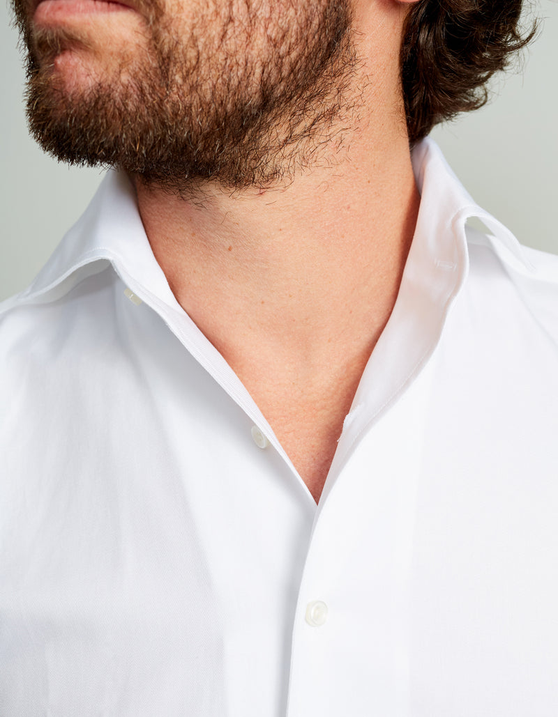 ORGANIC COTTON TWILL SPREAD COLLAR SHIRT