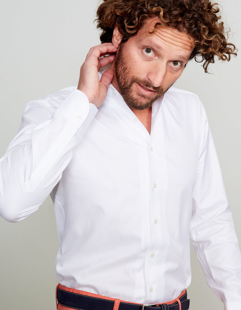 ORGANIC COTTON TWILL SPREAD COLLAR SHIRT