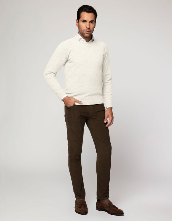 UNDYED CASHMERE CREWNECK SWEATER