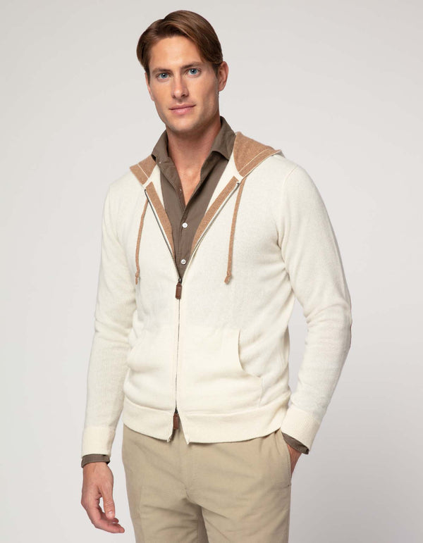 CREMIEUX CASHMERE HOODIE ECRU