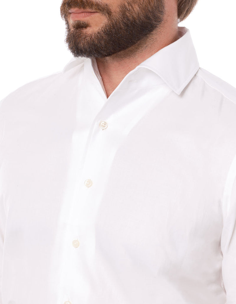 ORGANIC COTTON TWILL SOLID ONE PIECE SPREAD COLLAR SHIRT