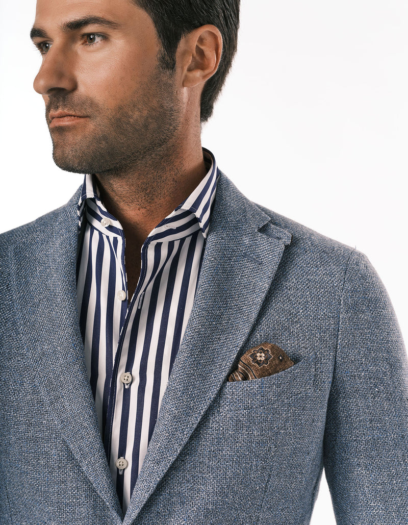 HOPSACK BLAZER BLUE