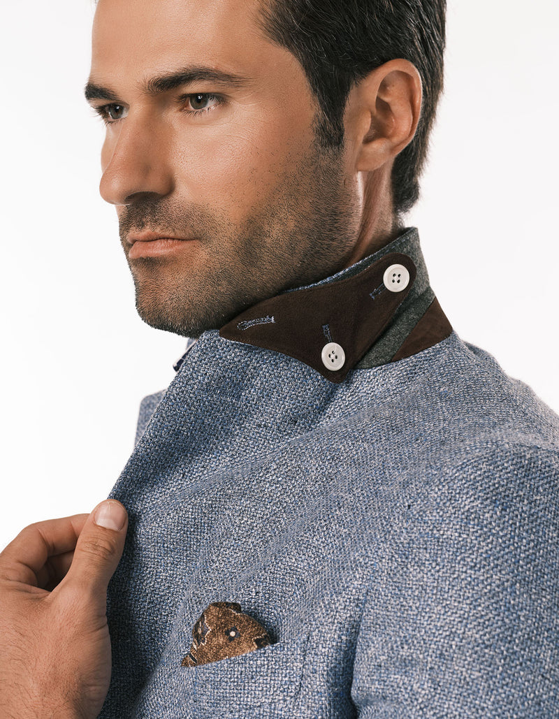 HOPSACK BLAZER BLUE