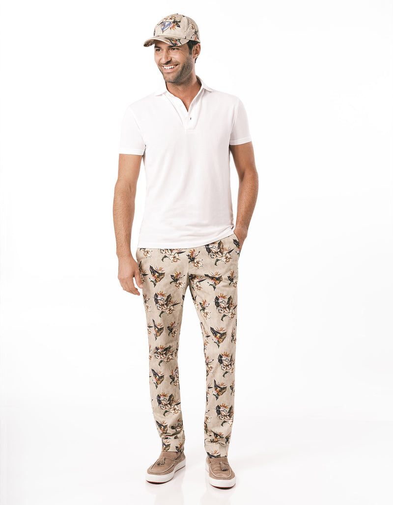 FLORAL PRINTED SIDE TAB PANT