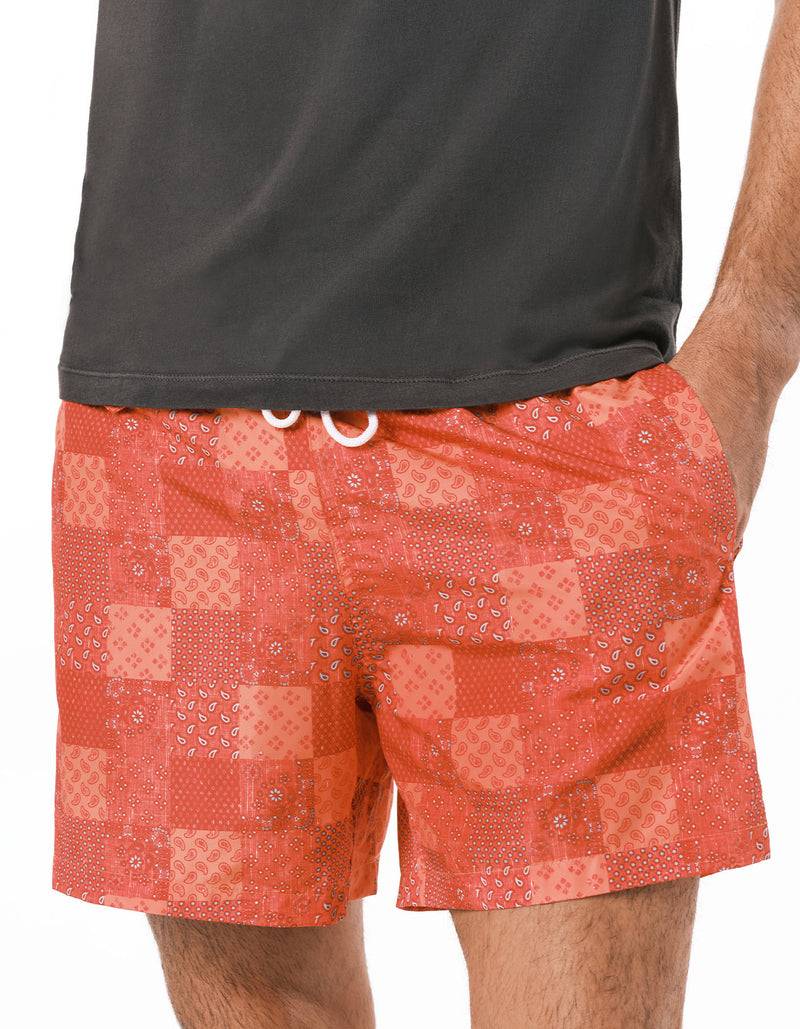 LIBERTY PATCHWORK PRINTED SWIM SHORTS