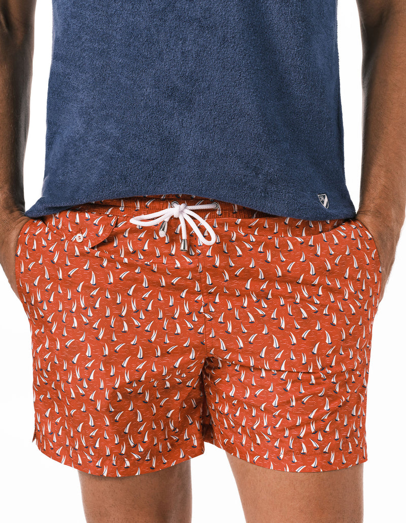 YACHT PRINTED SWIM SHORTS