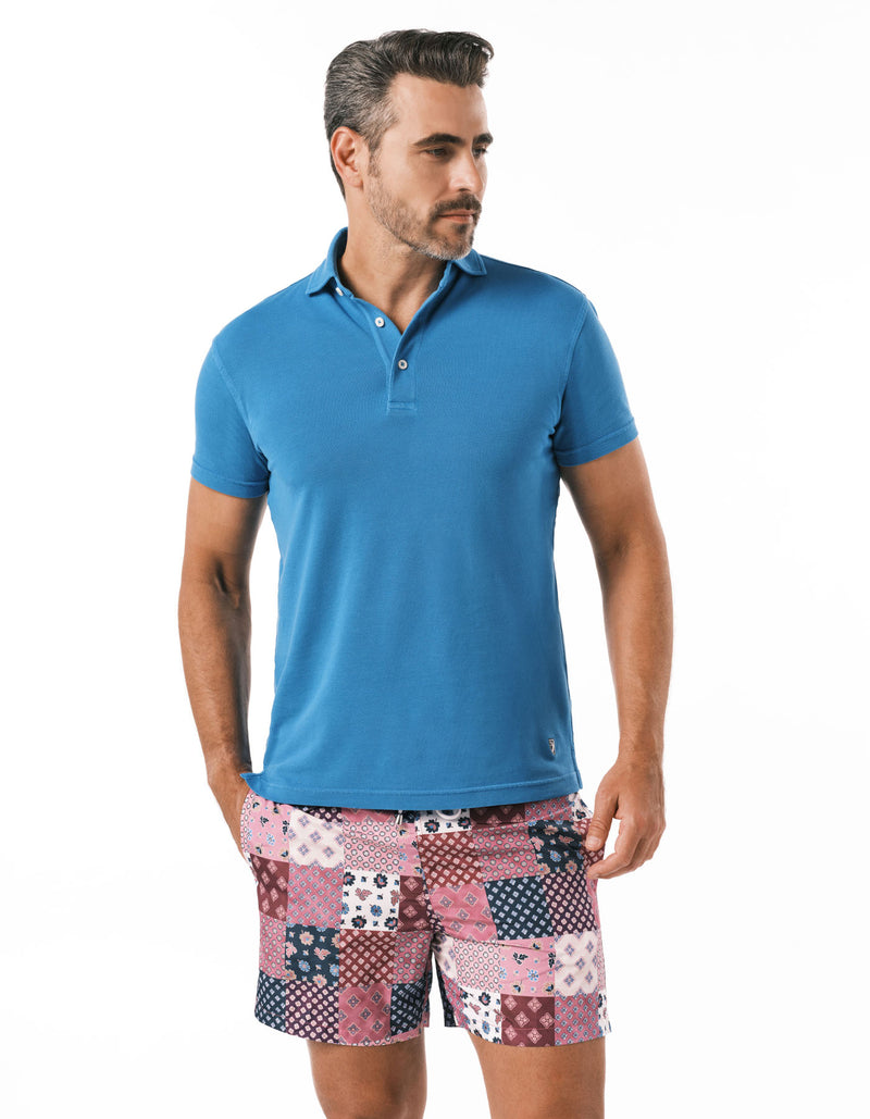 LIBERTY PATCHWORK PRINTED SWIM SHORTS