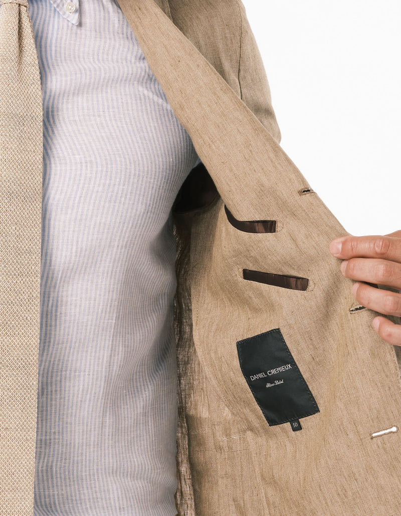 SOLID LINEN BLAZER & PLAIN FRONT PANT