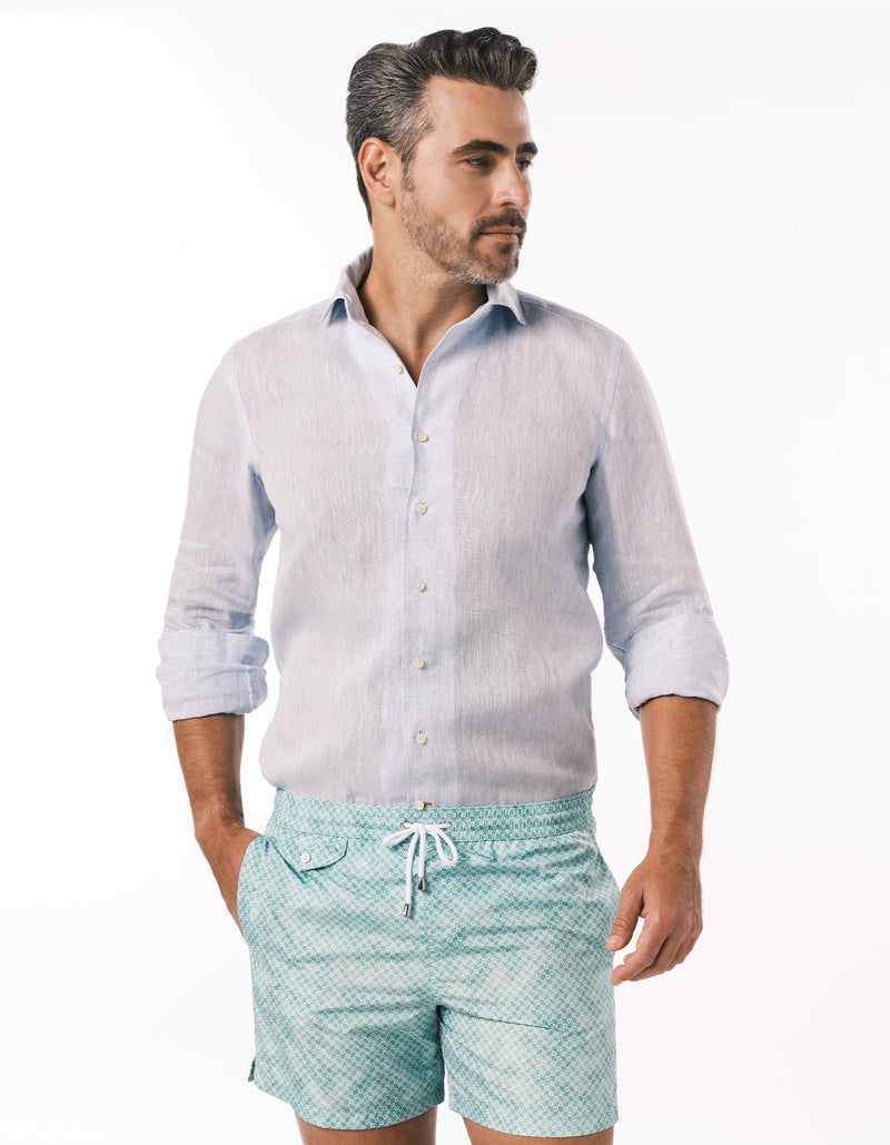 SAHARA LINEN SHIRT BRIGHT SKY