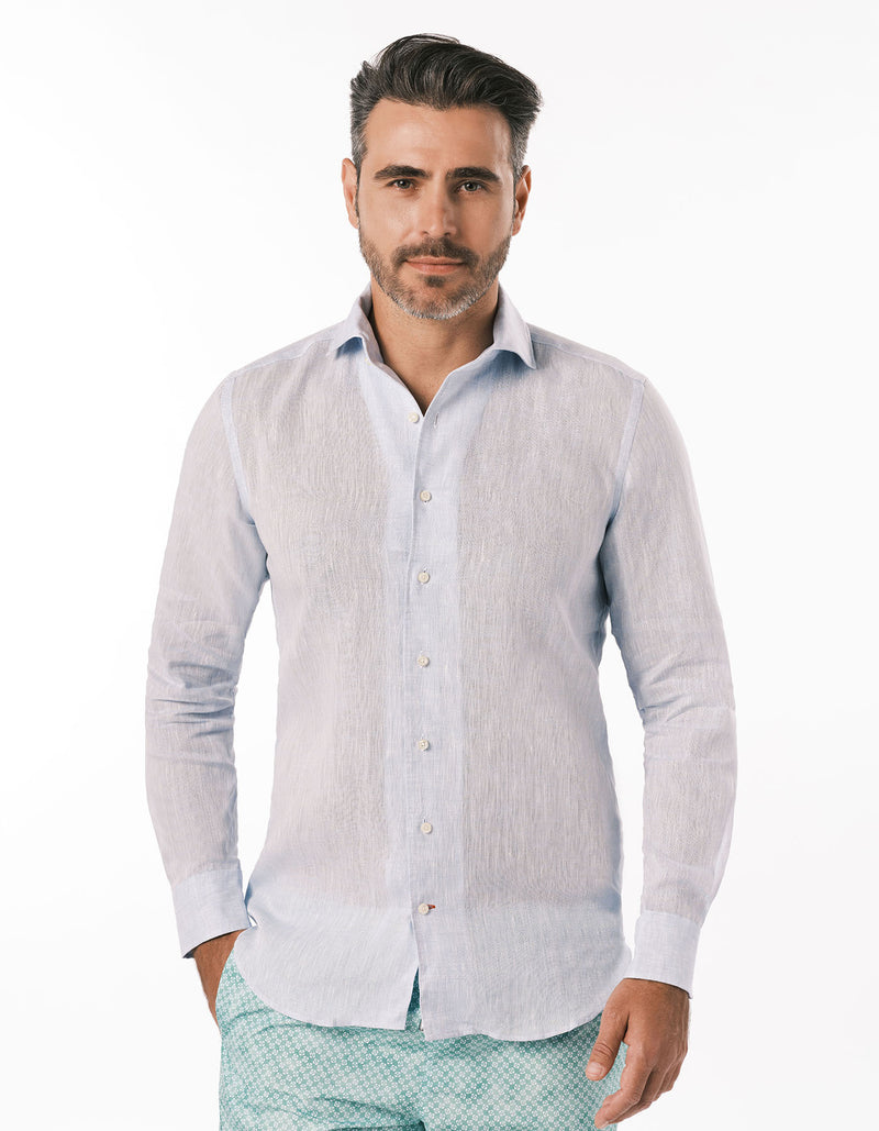 SAHARA LINEN SHIRT BRIGHT SKY